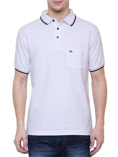 white cotton polo t-shirt - 15227748 - Very Small Image - 1