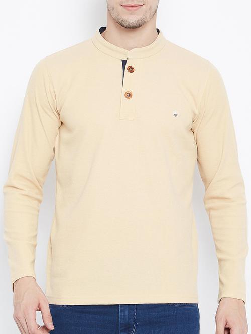 beige cotton t-shirt - 15230733 - Very Small Image - 1