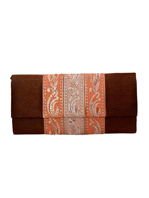 brown polyester box clutch - 15236756 - Very Small Image - 1