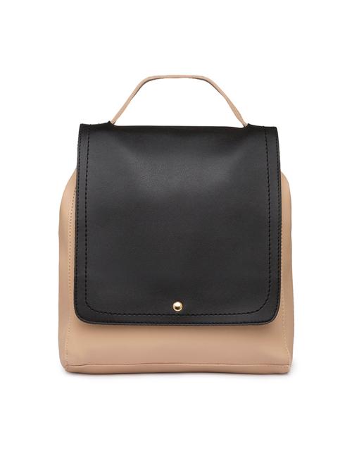 beige leatherette (pu) regular backpack - 15243073 - Very Small Image - 1