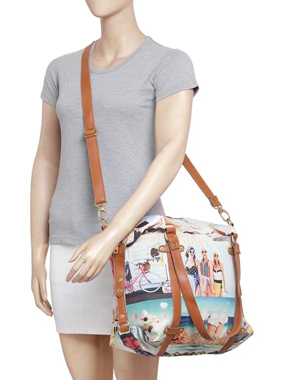 multi colored canvas handbag - 15257681 - Standard Image - 3