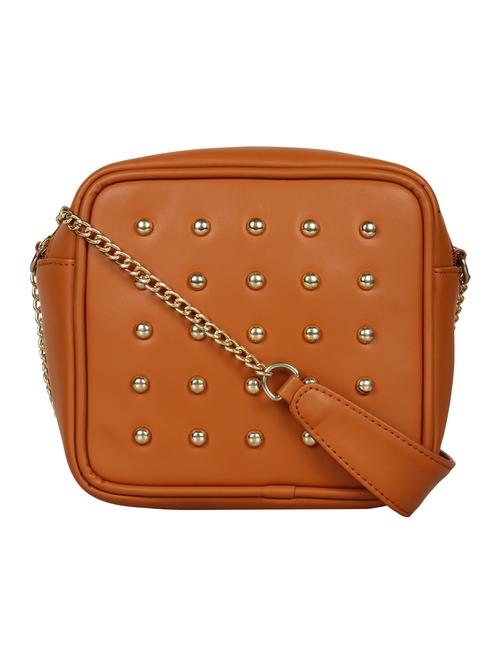 tan leatherette (pu)  sling bag - 15283981 - Very Small Image - 1