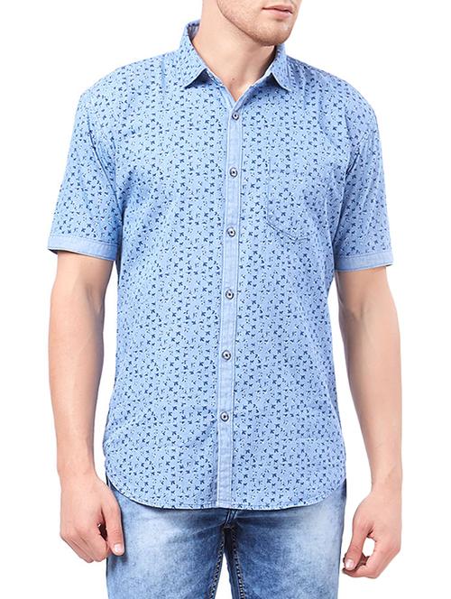 blue cotton casual shirt - 15295952 - Very Small Image - 1