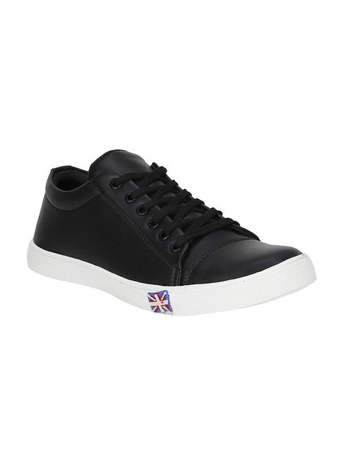 black leatherette lace up sneaker - 15312461 - Very Small Image - 1