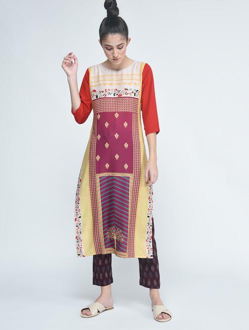 straight printed kurta - 15314405 - Very Small Image - 1