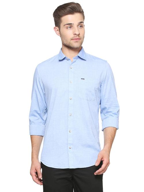 blue cotton casual shirt - 15327265 - Very Small Image - 1