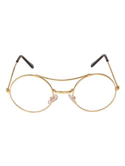 arzonai gandhi round shape golden-transparent uv protection sunglasses for men & women [ma-305-s3 ] - 15340889 - Very Small Image - 1