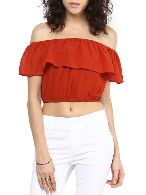 off shoulder crop top - 15347932 - Very Small Image - 1