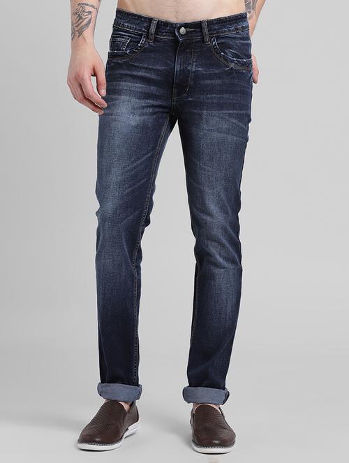 blue cotton washed jeans - 15350897 - Very Small Image - 1