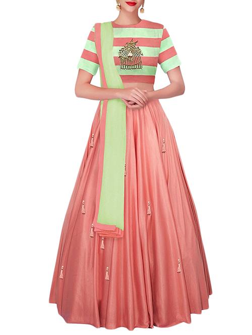 a-line semistitched lehenga - 15352906 - Very Small Image - 1