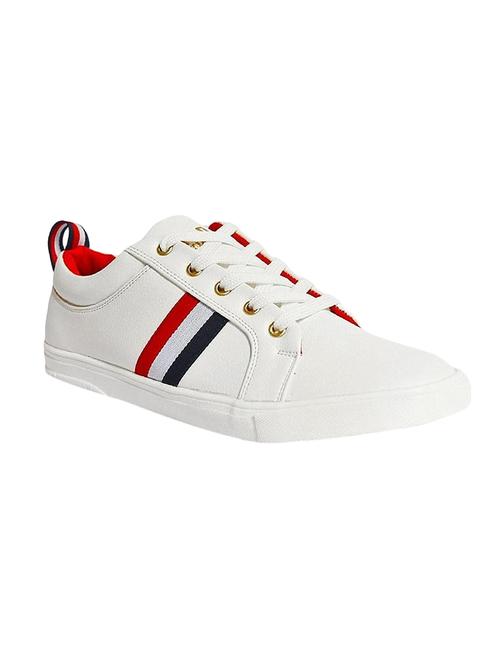 white leatherette lace up sneaker - 15377842 - Very Small Image - 1