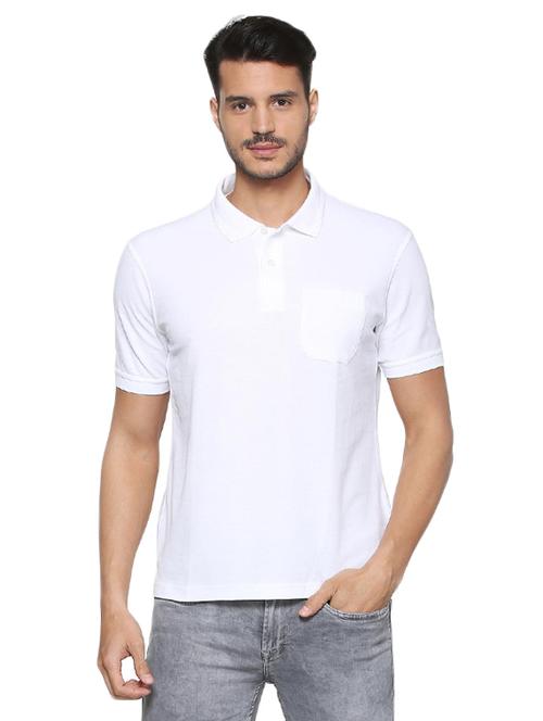 white cotton blend pocket t-shirt - 15391409 - Very Small Image - 1