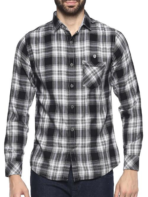 black cotton casual shirt - 15391530 - Very Small Image - 1