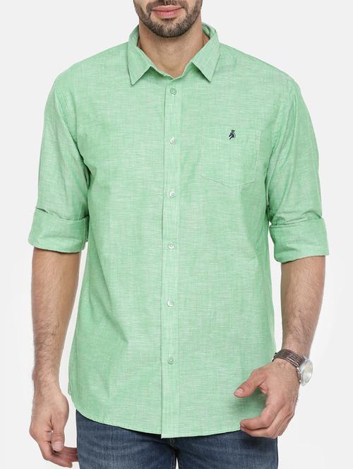 green cotton casual shirt - 15411200 - Very Small Image - 1