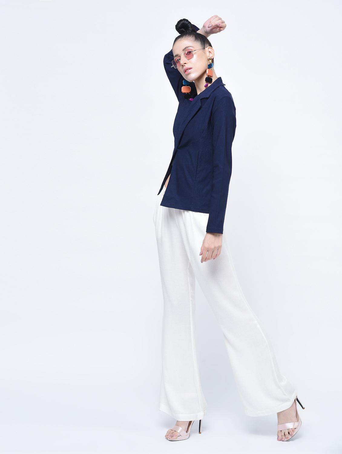 lapel collar formal blazer - 15412202 - Zoom Image - 2