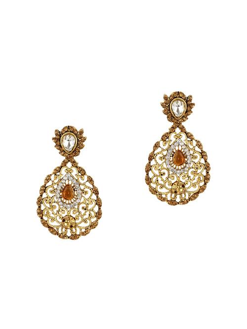 gold tone stone earrings - 15413296 - Very Small Image - 1