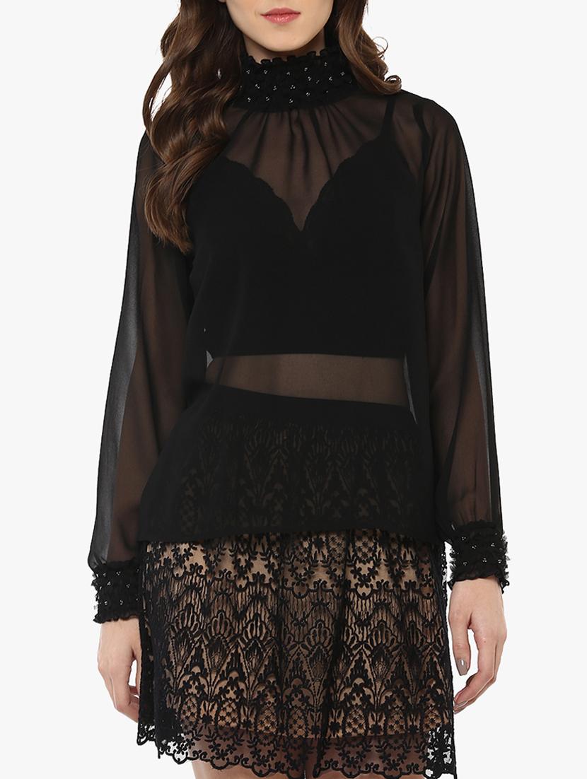 women's straight mock neck top - 15433081 - Zoom Image - 0