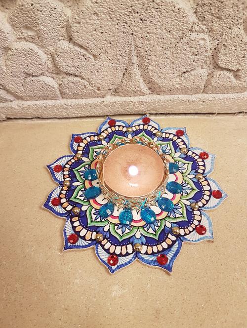 ambbi collections multi colour tea light holder - 15439614 - Standard Image - 0