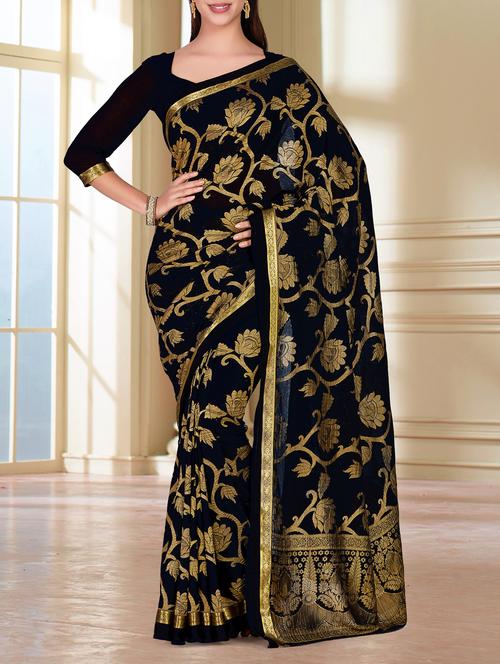 gold zari floral kanjivaram saree - 15464255 - Very Small Image - 1