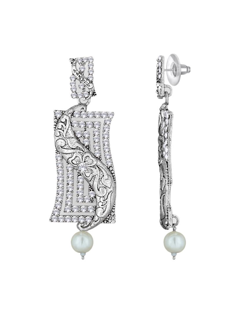 silver stone stone earrings - 15464646 - Standard Image - 2