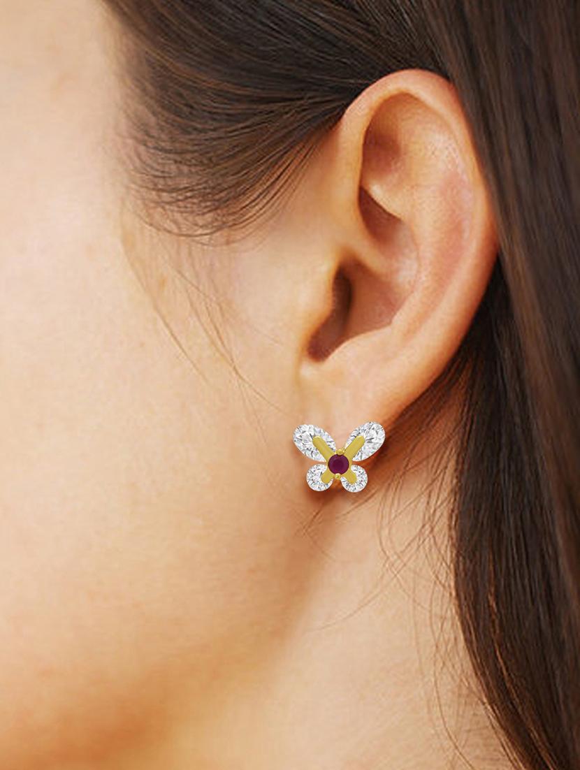 gold tone stone earrings - 15464651 - Zoom Image - 0