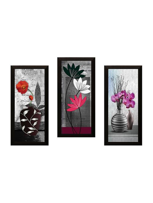 saf floral set of 3 ink painting(17 inch x 21 inch) - 15483470 - Very Small Image - 1