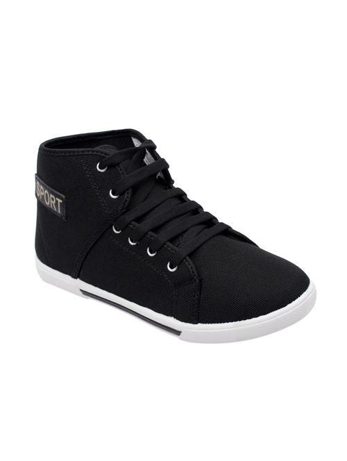 Black Canvas Lace Up Sneakers - 15495328 - Very Small Image - 1