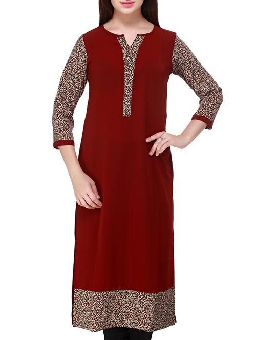 animal print detail kurta - 15515268 - Very Small Image - 1