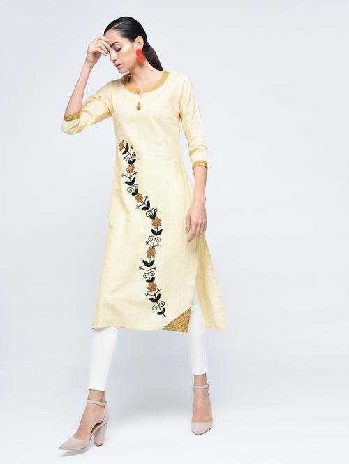 Embroidered Straight Kurta - 15517710 - Very Small Image - 1
