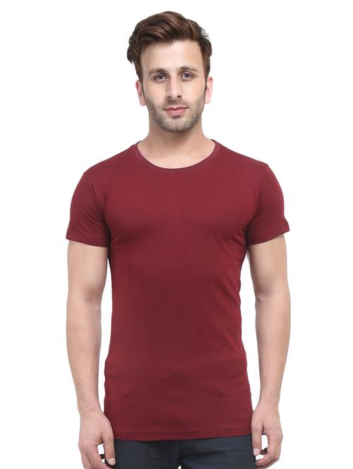 maroon cotton t-shirt - 15525603 - Very Small Image - 1