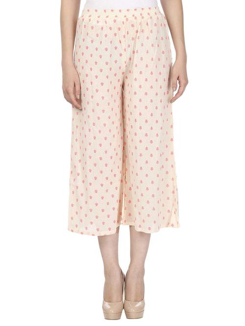 women printed mid rise culottes - 15537340 - Standard Image - 0