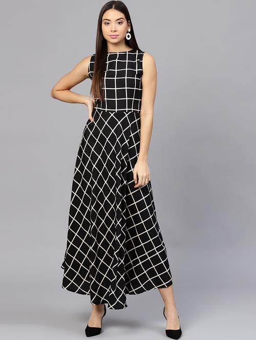 grid pattern asymmetric dress - 15560211 - Very Small Image - 1