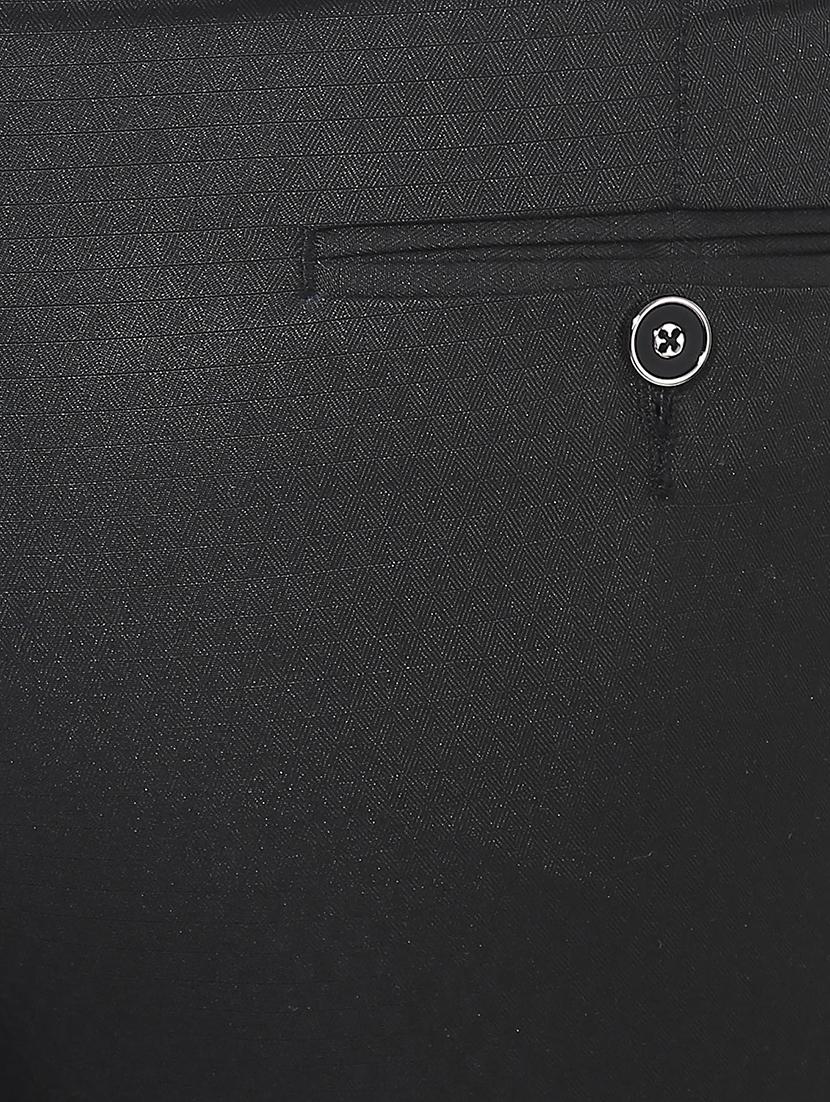 black polyester blend flat front formal trouser - 15569410 - Zoom Image - 4
