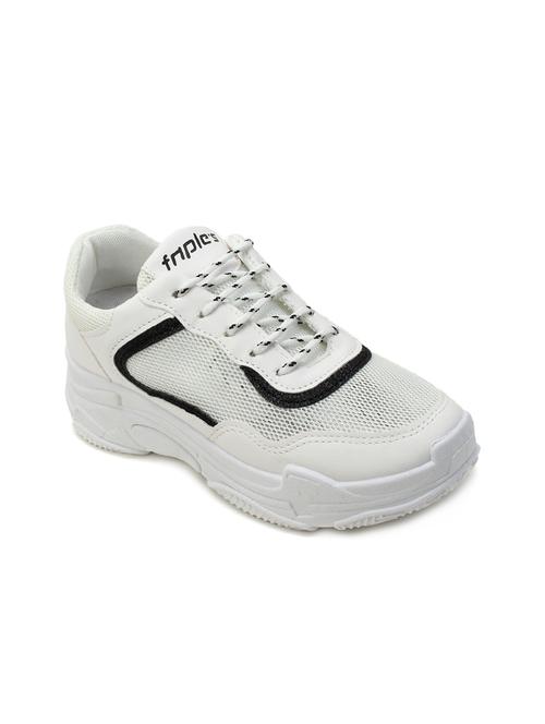 White Lace-up Sports Shoes - 15572021 - Very Small Image - 1