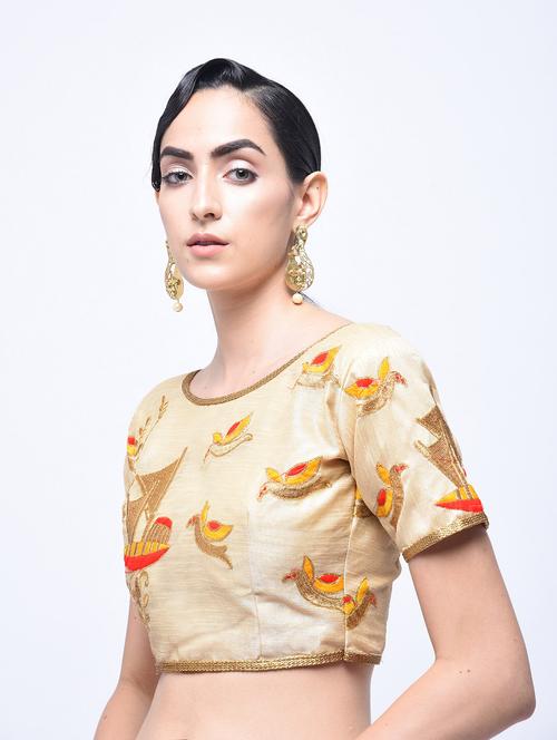 embroidered blouse with drawstring - 15613745 - Very Small Image - 1