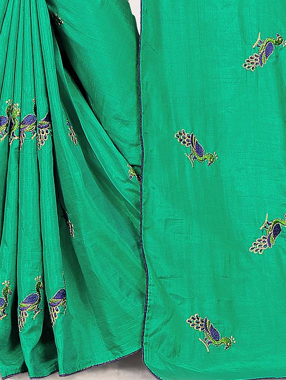 women's embroidered saree with blouse - 15644446 - Standard Image - 2