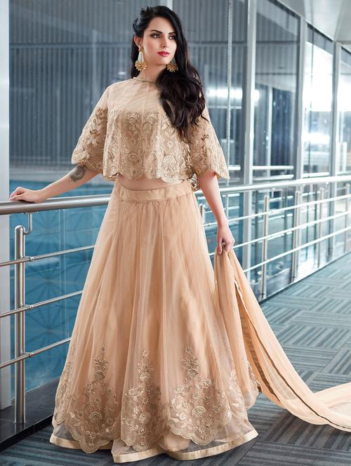 tonal embroidered skirt with cape blouse suit - 15669449 - Very Small Image - 1