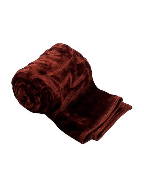 embossed design plain brown mink winter blanket pack of 1 - 15697677 - Very Small Image - 1