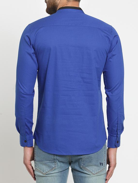 blue solid short kurta - 15703764 - Standard Image - 2