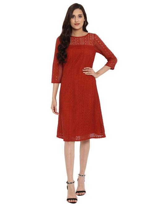 women's  self design dress - 15706654 - Very Small Image - 1