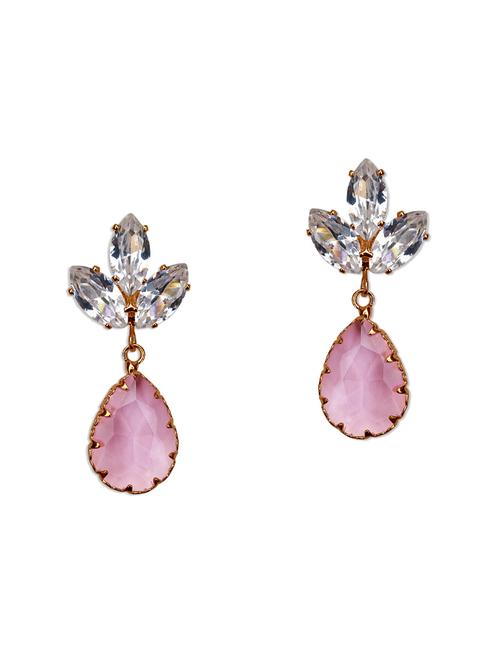pink metal drop earrings - 15756671 - Standard Image - 0