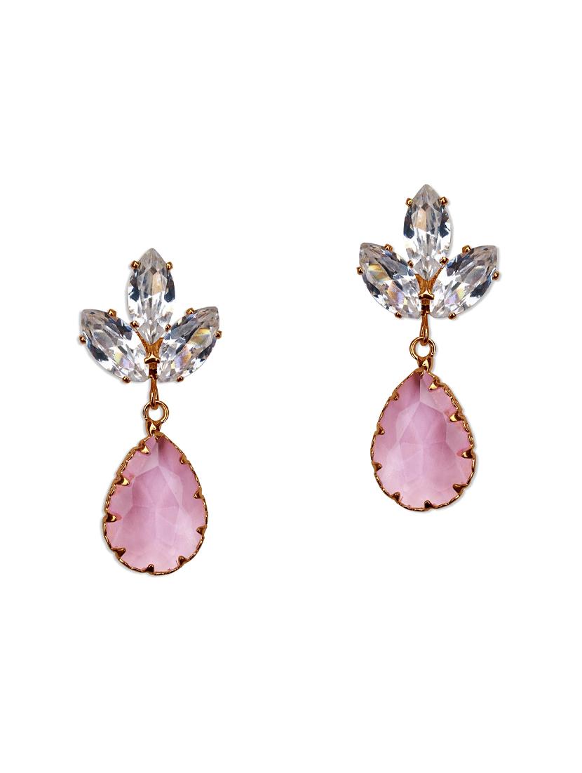 pink metal drop earrings - 15756671 - Zoom Image - 0