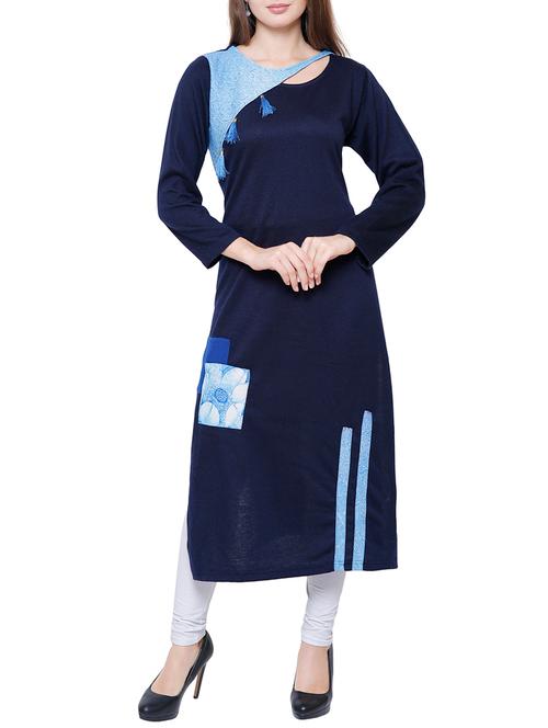 patch work woolen kurta - 15791885 - Very Small Image - 1