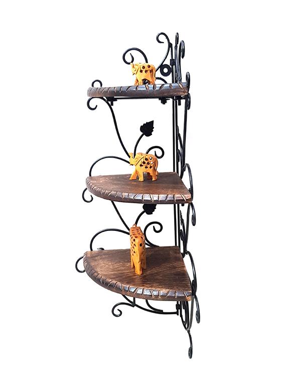 wall mounted wooden corner rack home décor carved furniture shelves - 15793096 - Zoom Image - 4