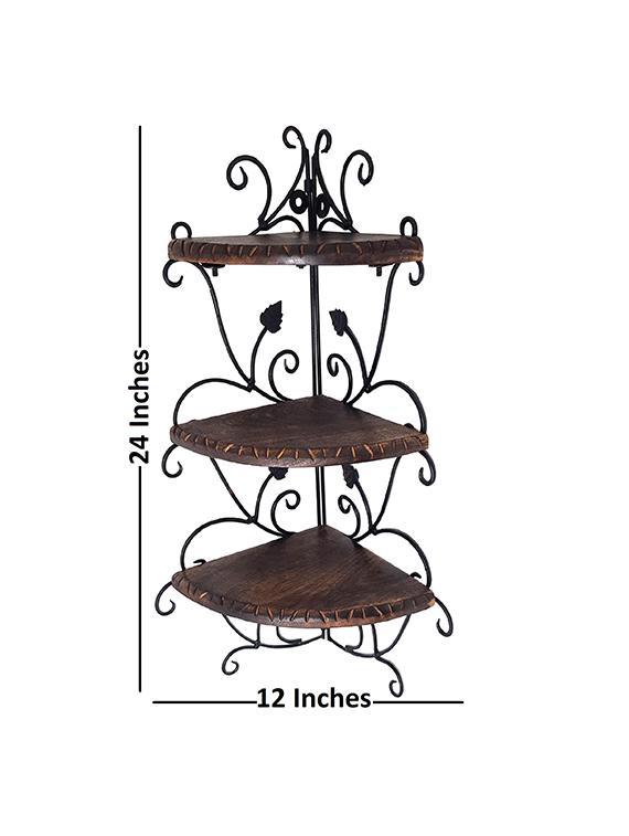 wall mounted wooden corner rack home décor carved furniture shelves - 15793096 - Standard Image - 6