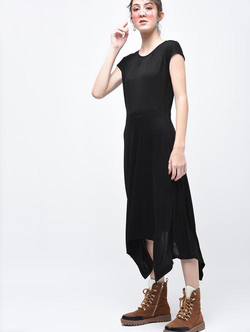 cap sleeved asymmetric dress - 15840447 - Very Small Image - 1