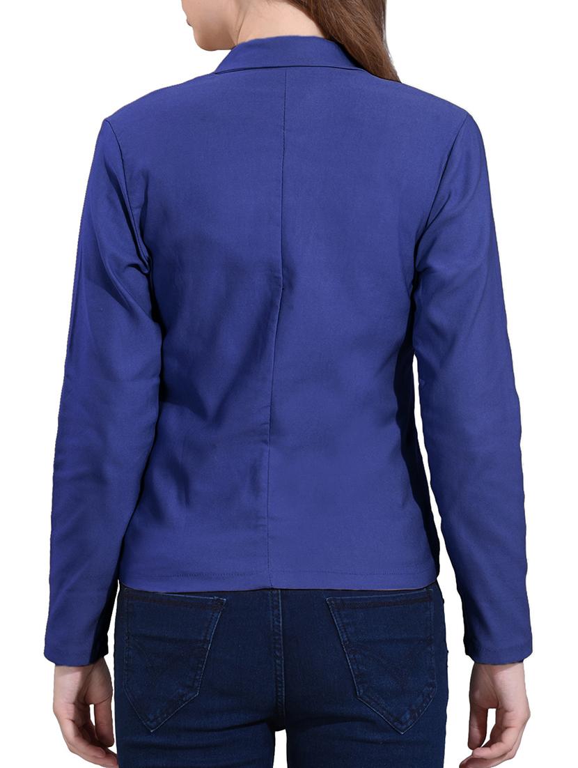 lapel collar solid blazer - 15842534 - Standard Image - 2