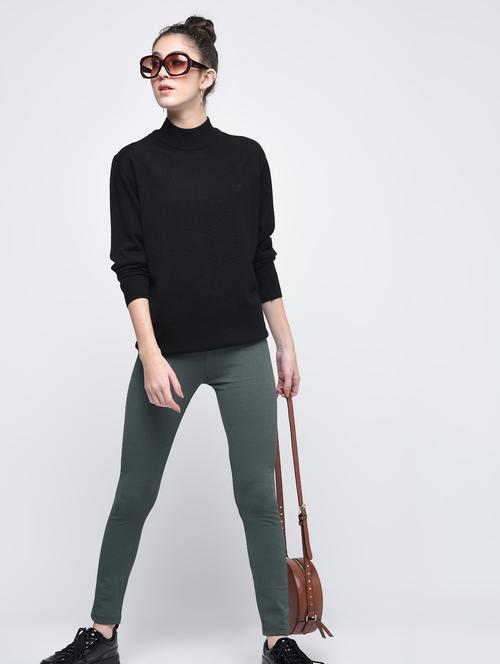 mid waist solid jegging - 15863096 - Very Small Image - 1