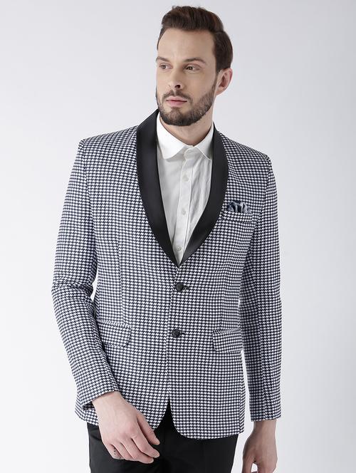 blue polyester casual blazer - 15867767 - Very Small Image - 1