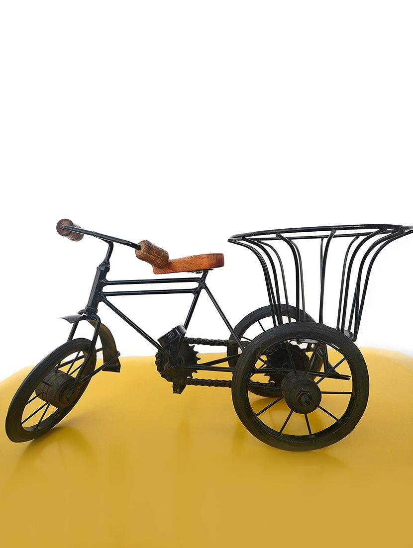 desi karigar wrought iron handicraft rickshaw showpiece home & d�cor vases